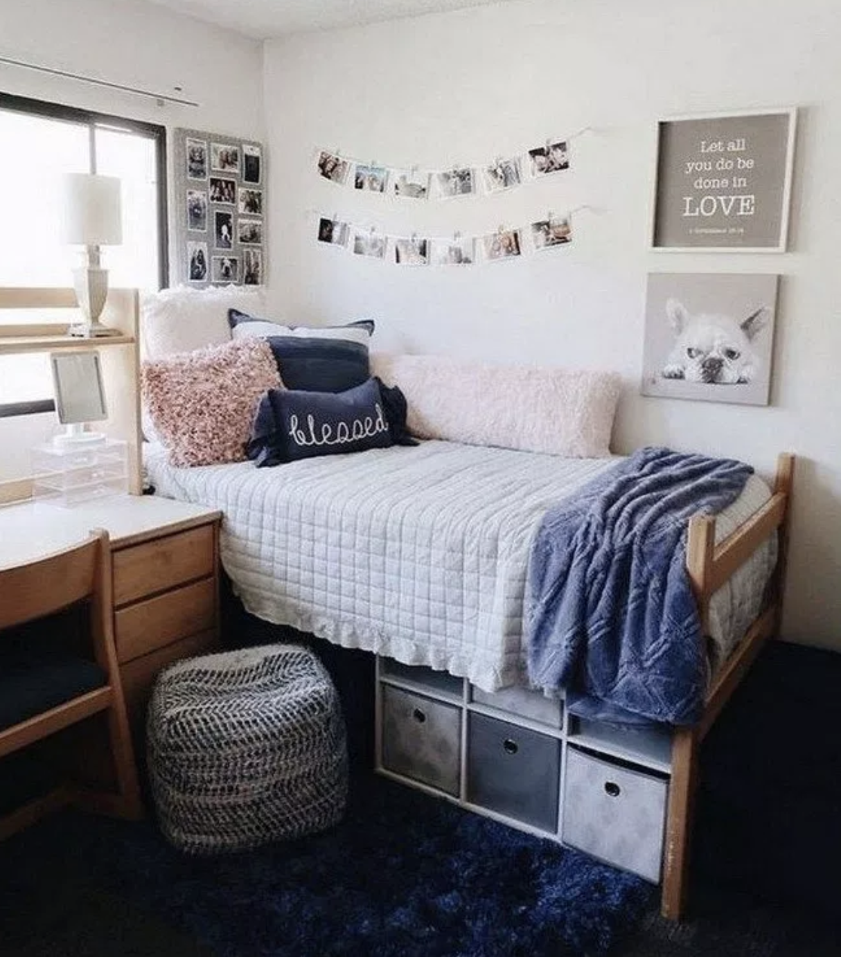 College Dorm Decor ideas On A Budget! Easy and stylish college dorms. Dorm decor inspiration! There are a lot of ways to arrange your dorm room. Different dorm styles you will love! DIY dorm decor #dorm #college #dorminspo 