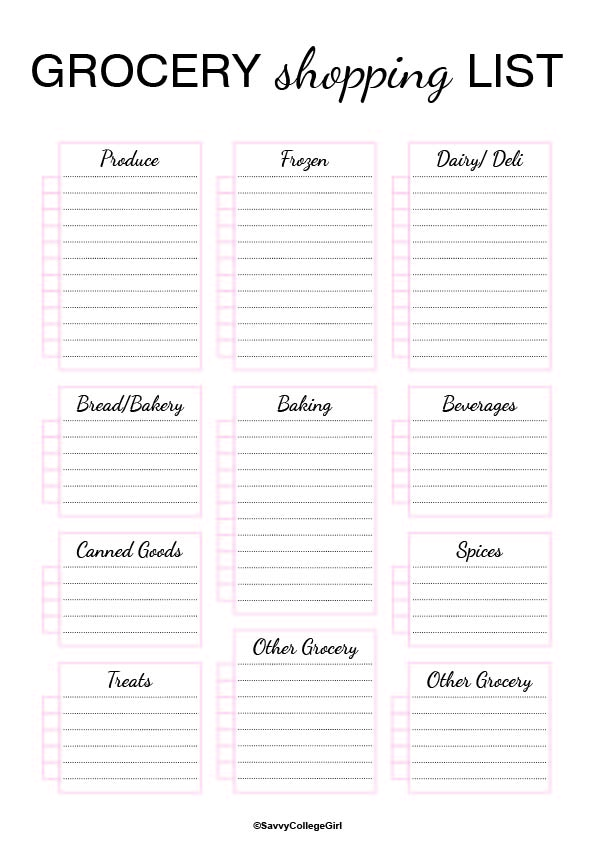 How To Eat Healthy In College (Free Grocery List Printable ...