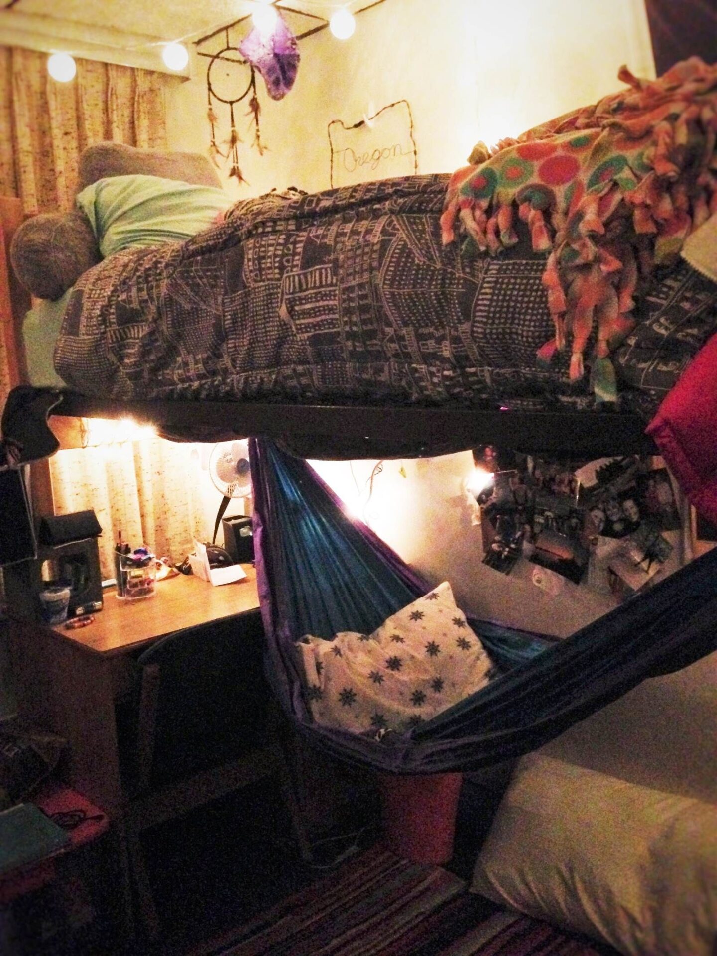 How to hang a hammock online chair under a loft bed